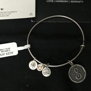 Alex and Ani Intial S Bracelet in Silver Finish